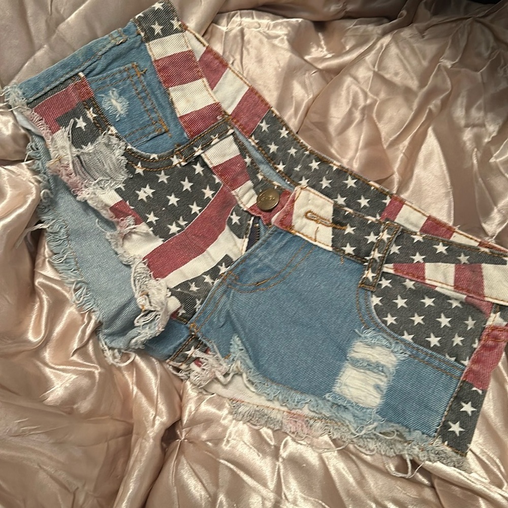 American flag mini shorts